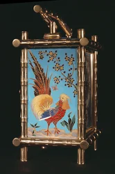 Seitenpaneel einer französischen Chinoiserie-Kutschenuhr (Emaille)